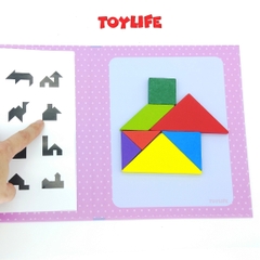 Sách xếp hình gỗ tangram kèm nam châm cho bé, đồ chơi sách ghép hình gỗ cho trẻ 1 2 3 4 5 6 7 8 tuổi TOYLIFE