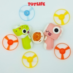 Súng bắn chong chóng đĩa bay con quay phát sáng hình khủng long đồ chơi vận động cho bé TOYLIFE
