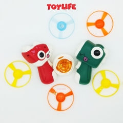 Súng bắn chong chóng đĩa bay con quay phát sáng hình khủng long đồ chơi vận động cho bé TOYLIFE