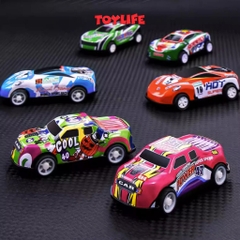 Bộ xe ô tô đua đồ chơi lên cót hợp kim 30 chi tiết kèm hộp đựng, thùng đồ chơi ô tô nhiều màu cho bé TOYLIFE