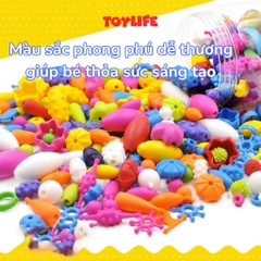Bộ xâu hạt lắp ghép trang sức vòng cổ, vòng tay, dây chuyền, bờm, nhẫn 620 chi tiết cho bé gái, đồ chơi tự làm handmade