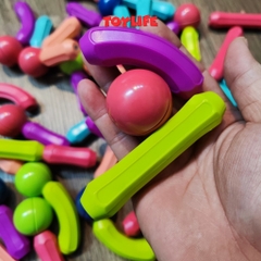 Bộ xếp hình nam châm 64, 72 chi tiết thanh đồ chơi xếp hình nam châm từ tính sáng tạo thông minh cho bé 1 2 3 4 5 6 tuổi