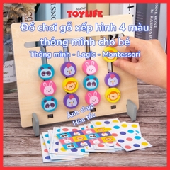 Đồ chơi gỗ xếp hình 4 màu thông minh cho bé đồ chơi giáo dục sớm montessori tư duy logic phát triển trí tuệ TOYLIFE