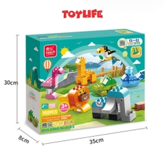 Bộ đồ chơi xếp hình động vật size lớn 102 chi tiết cho bé đồ chơi ghép hình thông minh cho trẻ thỏa sức sáng tạo TOYLIFE