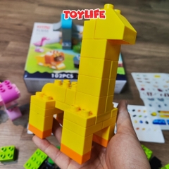 Bộ đồ chơi xếp hình động vật size lớn 102 chi tiết cho bé đồ chơi ghép hình thông minh cho trẻ thỏa sức sáng tạo TOYLIFE