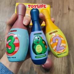 Bộ đồ chơi bowling ném bóng mini 2 bóng 6 ống cho bé trò chơi boling lăn bóng vận động an toàn cho trẻ TOYLIFE