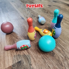 Bộ đồ chơi bowling ném bóng mini 2 bóng 6 ống cho bé trò chơi boling lăn bóng vận động an toàn cho trẻ TOYLIFE