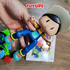 Đồ chơi em bé lái xe đạp 3 bánh quay 360 độ có đèn nhạc vui nhộn cho bé đồ chơi shipper bé trai đi xe xích lô biểu diễn