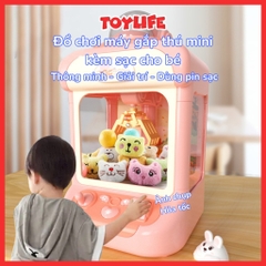 Đồ chơi máy gắp thú mini kèm sạc cho bé bộ máy gắp bóng có đèn nhạc trò chơi gắp thú thông minh an toàn cho bé toylife
