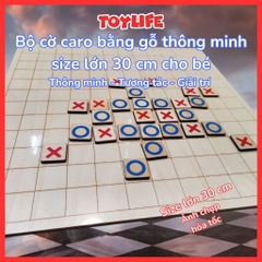 Bộ cờ caro bằng gỗ thông minh size lớn 30 cm cho bé cờ ca rô gỗ đồ chơi cờ xo trẻ em cờ caro mini TOYLIFE