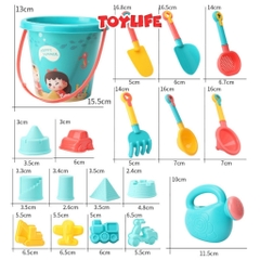 Đồ chơi xúc cát bãi biển size to 18 chi tiết cao cấp cho bé bộ xúc cát đồ chơi đi biển kèm xô nước bình tưới trẻ em