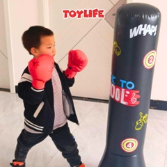 Bộ đấm bốc hơi tại nhà tặng kèm bơm cho bé cột đấm bốc bằng hơi đồ chơi boxing theo nhạc trẻ em TOYLIFE
