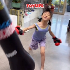 Bộ đấm bốc hơi tại nhà tặng kèm bơm cho bé cột đấm bốc bằng hơi đồ chơi boxing theo nhạc trẻ em TOYLIFE