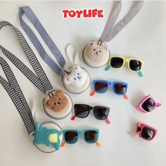 Kính râm chống tia uv gấp gọn tặng kèm hộp đựng cho bé kính mát mùa hè kính chống nắng đeo cổ di động trẻ em TOYLIFE