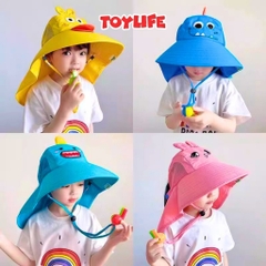 Mũ chống nắng vành rộng mùa hè dễ thương tặng kèm còi cho bé mũ che nắng vành lớn chống tia cực tím trẻ em TOYLIFE