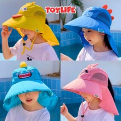 Mũ chống nắng vành rộng mùa hè dễ thương tặng kèm còi cho bé mũ che nắng vành lớn chống tia cực tím trẻ em TOYLIFE