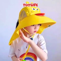 Mũ chống nắng vành rộng mùa hè dễ thương tặng kèm còi cho bé mũ che nắng vành lớn chống tia cực tím trẻ em TOYLIFE