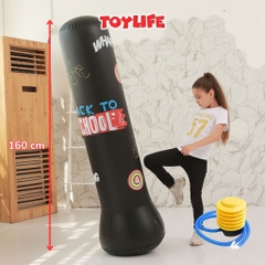 Bộ đấm bốc hơi tại nhà tặng kèm bơm cho bé cột đấm bốc bằng hơi đồ chơi boxing theo nhạc trẻ em TOYLIFE