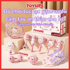 Đồ chơi lục lạc gặm nướu cầm tay 10 món an toàn cho bé xúc xắc gặm nướu cao cấp sơ sinh phát triển giác quan TOYLIFE