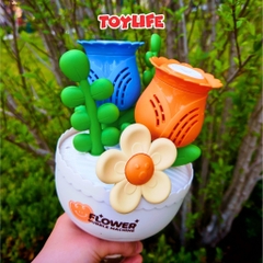Máy thổi bong bóng xà phòng tự động hình bó hoa tặng kèm pin bông hoa phun bong bóng máy bắn bong bóng có đèn TOYLIFE