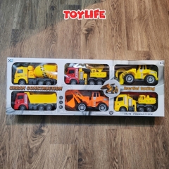 Bộ 6 xe ô tô đồ chơi size lớn cho bé xe công trình cứu hoả cảnh sát quân sự cứu hộ xây dựng máy xúc máy bay trực thăng