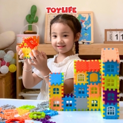 Đồ chơi xếp hình xây dựng ngôi nhà thông minh loại to cho bé bộ lắp ghép xây nhà DIY 150 chi tiết trẻ em TOYLIFE