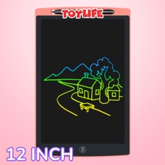 Bảng vẽ điện tử tự xóa thông minh màn hình LCD đa sắc 12 inch cho bé bảng vẽ lcd size lớn bảng viết điện tử TOYLIFE