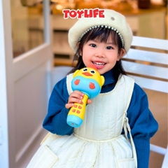 Mic hát karaoke bluetooth không dây kèm sạc cao cấp cho bé micro không dây livestream mini máy phát nhạc trẻ em TOYLIFE
