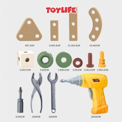 Bộ đồ chơi kỹ sư lắp ráp DIY kèm khoan điện thế hệ mới đồ chơi kỹ thuật vặn ốc vít hộp dụng cụ sửa chữa tháo lắp TOYLIFE