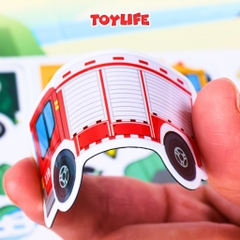 Đồ chơi tranh dán nam châm từ tính theo chủ đề thông minh cho bé bộ bóc dán sticker nam châm công trường cứu hộ