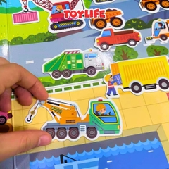 Đồ chơi tranh dán nam châm từ tính theo chủ đề thông minh cho bé bộ bóc dán sticker nam châm công trường cứu hộ
