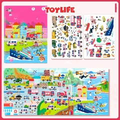 Đồ chơi tranh dán nam châm từ tính theo chủ đề thông minh cho bé bộ bóc dán sticker nam châm công trường cứu hộ