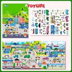 Đồ chơi tranh dán nam châm từ tính theo chủ đề thông minh cho bé bộ bóc dán sticker nam châm công trường cứu hộ