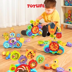 Đồ chơi xếp hình bánh răng chuyển động thế hệ mới cho bé bộ lắp ghép bánh răng truyền động DIY cao cấp TOYLIFE