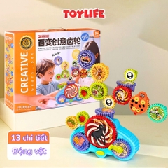 Đồ chơi xếp hình bánh răng chuyển động thế hệ mới cho bé bộ lắp ghép bánh răng truyền động DIY cao cấp TOYLIFE