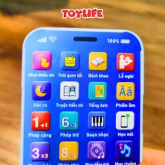 Đồ chơi điện thoại thông minh tiếng việt có đèn nhạc tặng kèm sạc cho bé điện thoại di động mô hình giáo dục TOYLIFE