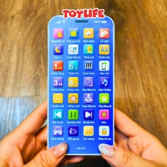 Đồ chơi điện thoại thông minh tiếng việt có đèn nhạc tặng kèm sạc cho bé điện thoại di động mô hình giáo dục TOYLIFE