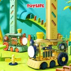 Đồ chơi tàu hỏa xếp domino tự động thế hệ mới cho bé xếp domino xe điện có đèn nhạc xe lửa domino TOYLIFE