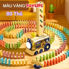 Đồ chơi tàu hỏa xếp domino tự động thế hệ mới cho bé xếp domino xe điện có đèn nhạc xe lửa domino TOYLIFE