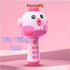 Mic hát karaoke bluetooth không dây kèm sạc cao cấp cho bé micro không dây livestream mini máy phát nhạc trẻ em TOYLIFE