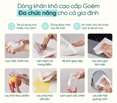 Combo 4 Khăn Khô Du Lịch Goêm "Đi Vi Vu Đi" - Hộp 5m