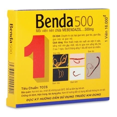 Benda 500 (mebendazole) Thái H/12 hộp con