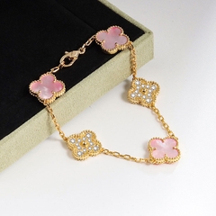 Clover Bracelet - Light Pink Crystals