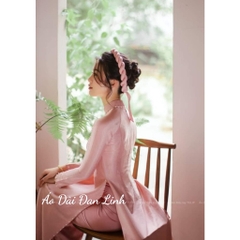 * Áo dài lụa vân gỗ cao cấp màu hồng sang trọng, áo dài cô dâu, áo dài ăn hỏi, áo dài cưới - Áo Dài Đan Linh