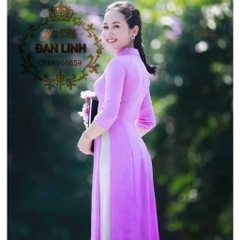 Áo dài trơn tím cà 4 tà - Áo Dài Đan Linh