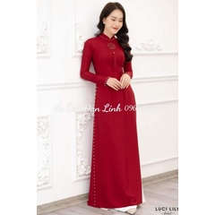 * Áo dài đỏ kết sang trọng lụa vân gỗ cao cấp, áo dài cô dâu, áo dài cưới - Áo Dài Đan Linh