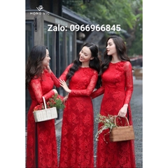 Áo dài ren kết hoa cao cấp trẻ trung, quý phái - Áo Dài Đan Linh