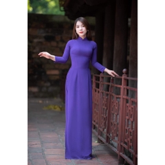 Áo dài lụa mỹ màu tím huế mộng mơ, đẹp dịu dàng, đằm thắm - Áo Dài Đan Linh