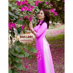 Áo dài trơn tím cà 4 tà - Áo Dài Đan Linh