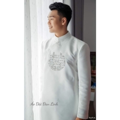 (Tặng mấn) Áo dài cưới hiện đại, áo dài cô dâu chú rể, áo dài song hỷ may mắn, sang trọng